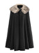 Cappotto con collo in pelliccia sintetica con revers anni '60