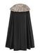 Cappotto con collo in pelliccia sintetica con revers anni '60