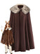 Cappotto con collo in pelliccia sintetica con revers anni '60