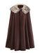 Cappotto con collo in pelliccia sintetica con revers anni '60