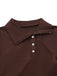Abito in maglia a quadri asimmetrico marrone anni '70
