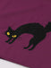Abito a ruota stile gatto con spalline larghe rosso violaceo anni '50