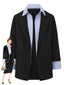 Blazer finto a due pezzi con revers a righe nero anni '50
