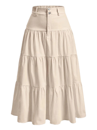 Gonna a balze multistrato beige anni '40