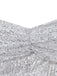 Abito monospalla con spacco laterale in paillettes argento anni '20
