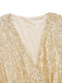 Abito con scollo a V e paillettes e orlo arricciato anni '30
