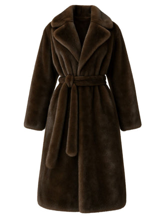 Cappotto in pelliccia sintetica con revers a tinta unita anni '50