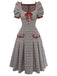 Abito plissettato pied de poule marrone anni '50