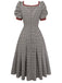 Abito plissettato pied de poule marrone anni '50
