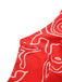 Abito con scollo a V e stampa astratta rosso anni '60