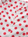 Abito a pois con scollo quadrato e spalline larghe rosso anni '50