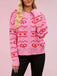 Cardigan lavorato a maglia con motivo a cuore San Valentino anni '50