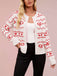 Cardigan lavorato a maglia con motivo a cuore San Valentino anni '50