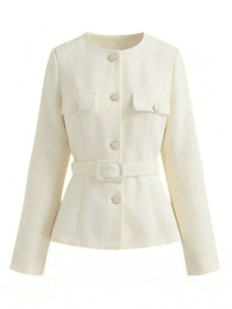 Giacca con bottoni a maniche lunghe beige anni '50