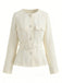 Giacca con bottoni a maniche lunghe beige anni '50