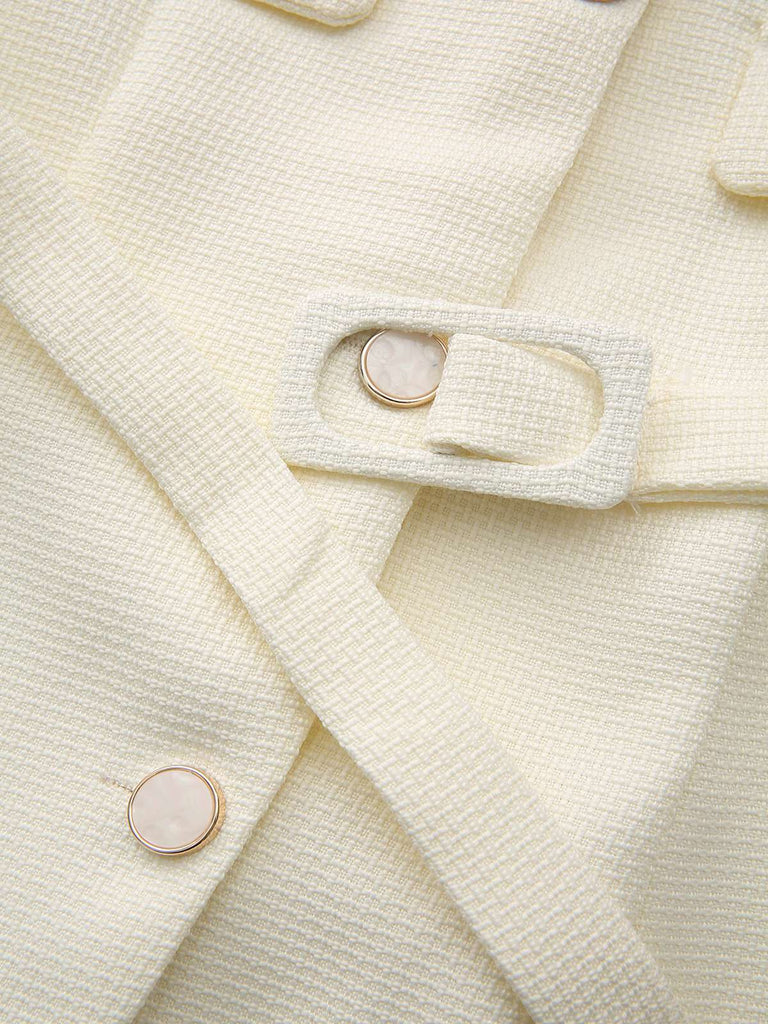 Giacca con bottoni a maniche lunghe beige anni '50