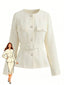Giacca con bottoni a maniche lunghe beige anni '50