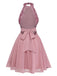 Abito con perline e paillettes patchwork senza maniche anni '50