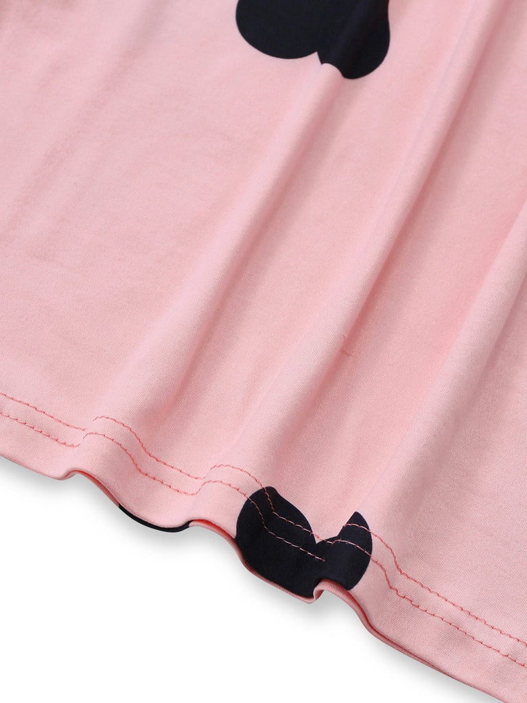 Abito aderente con a cuore con scollo rotondo rosa anni '60