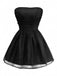 Abito in tulle con lacci sulla schiena e glitter senza spalline anni '60