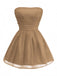 Abito in tulle con lacci sulla schiena e glitter senza spalline anni '60