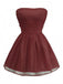 Abito in tulle con lacci sulla schiena e glitter senza spalline anni '60