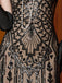 Abito da sera lungo in rete con paillettes Gatsby nero anni '20