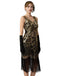 Abito flapper con frange di paillettes e senza maniche anni '20