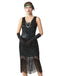 Abito flapper con frange di paillettes e senza maniche anni '20