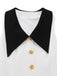 White 1960s Lapel Metal Button Midi Dress 2