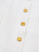 White 1960s Lapel Metal Button Midi Dress 3