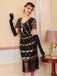 Abito flapper in paillettes con frange e perline anni '20