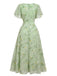 [Prevendita] Abito Verde Salvia Anni '30 in Chiffon con Farfalla e Maniche a Volant
