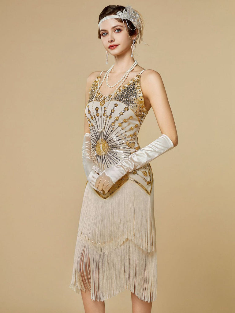 [Prevendita] Abito flapper frange di paillettes con spalline sottili anni '20