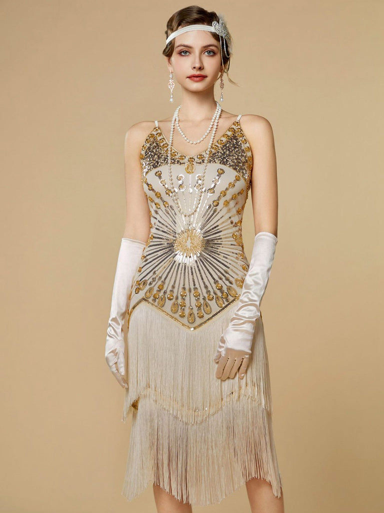 [Prevendita] Abito flapper frange di paillettes con spalline sottili anni '20