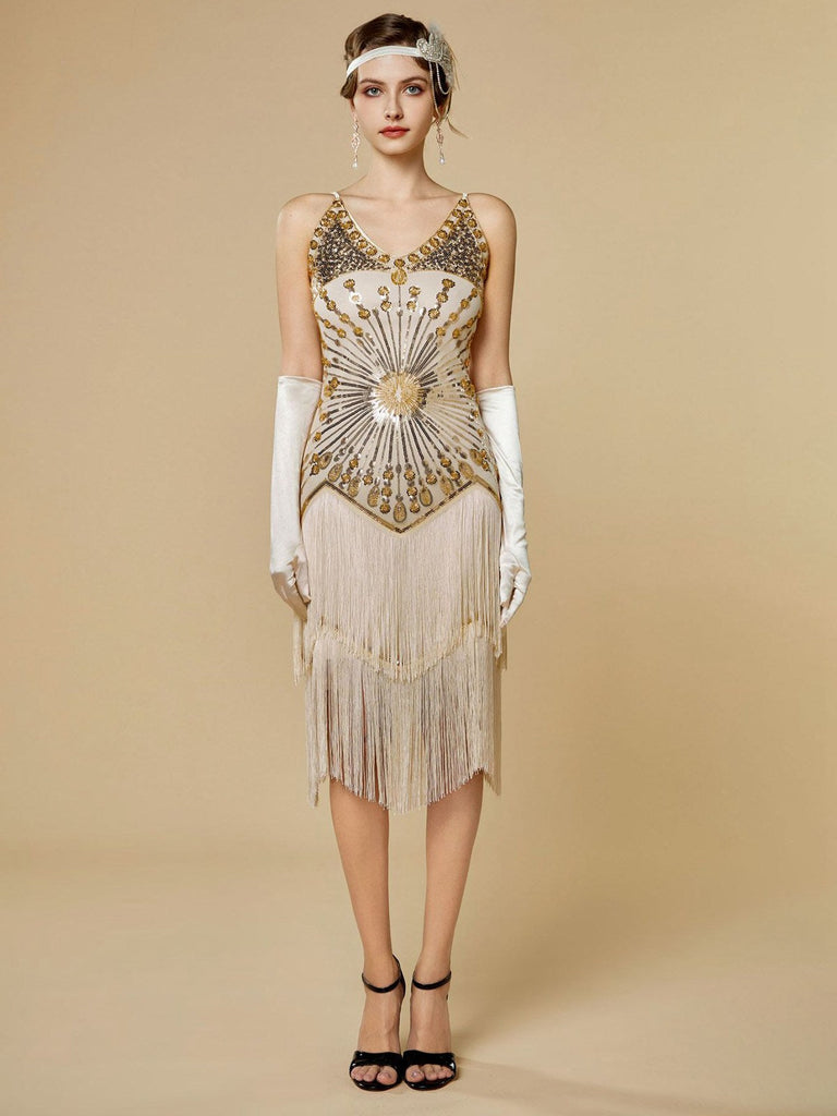 [Prevendita] Abito flapper frange di paillettes con spalline sottili anni '20
