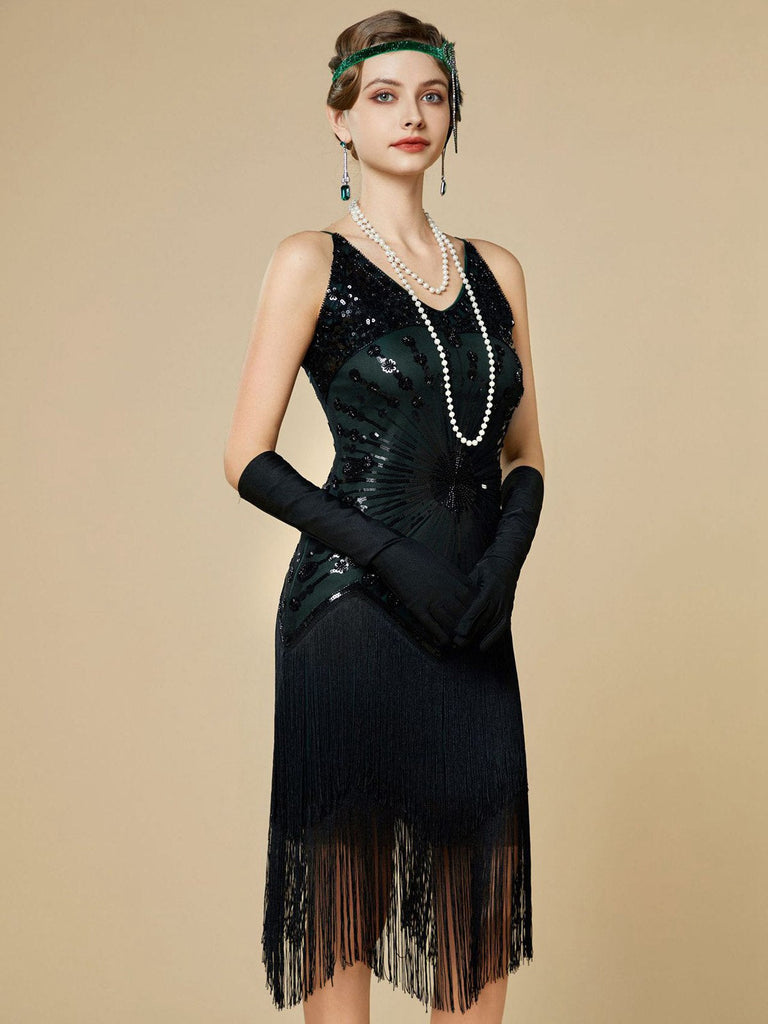 [Prevendita] Abito flapper frange di paillettes con spalline sottili anni '20