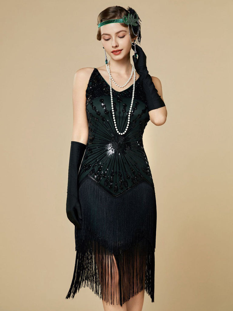 [Prevendita] Abito flapper frange di paillettes con spalline sottili anni '20