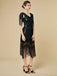 Abito flapper con frange di paillettes e scollo a V anni '20