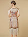 Abito flapper con frange di paillettes e scollo a V anni '20