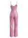 Tuta lunga con paillettes e scollo a V e spalline sottili rosa anni '30