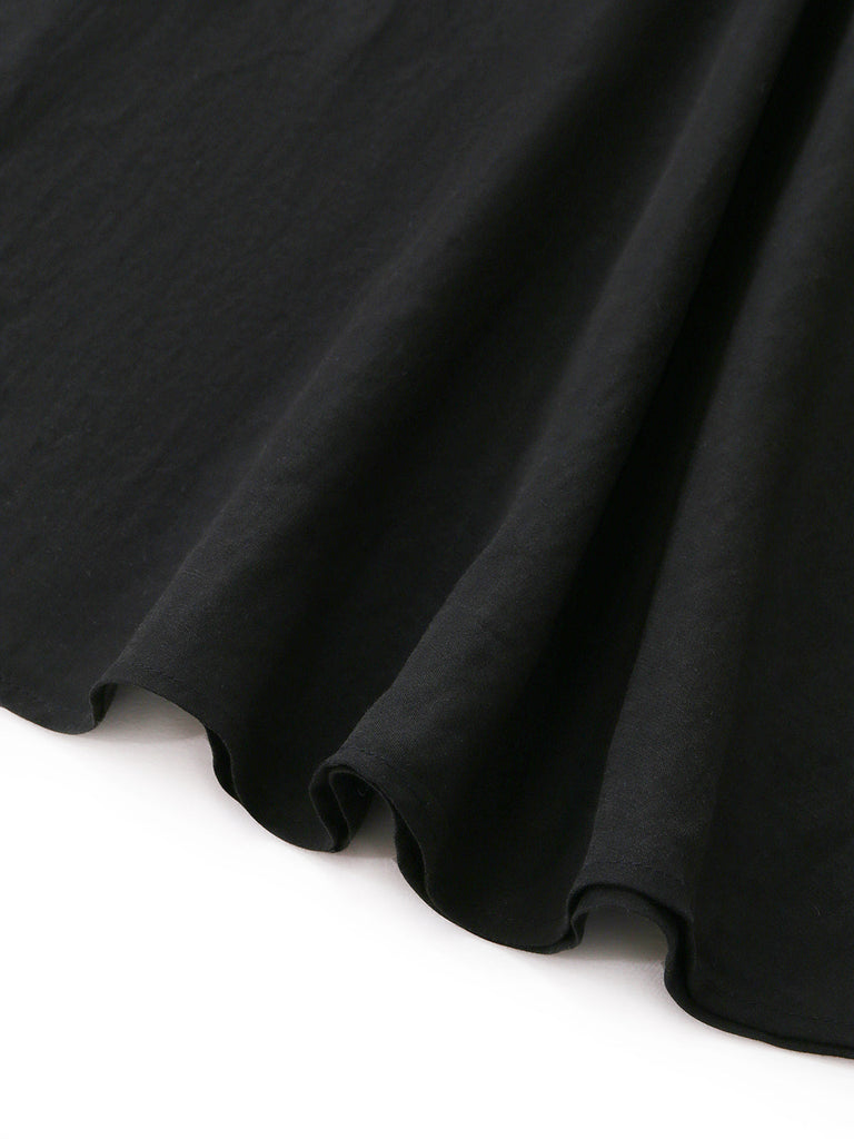 [Pre-Vendita] Abito Nero a Pois con Maniche a Sbuffo e Patchwork Anni '40 7