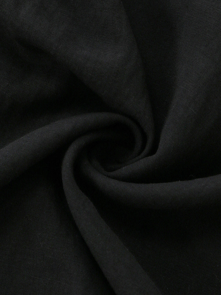 [Pre-Vendita] Abito Nero a Pois con Maniche a Sbuffo e Patchwork Anni '40 8