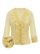 [Pre-Vendita] Camicetta Giallo Chiaro Scollo a V con Volant Anni '40