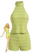 2 Pezzi 2PCS Verde in Pizzo Trim Halter & Shorts Anni '40