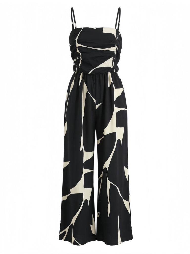 Black 1930s Wide Leg Jumpsuit 2