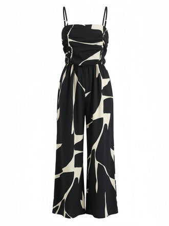Black 1930s Wide Leg Jumpsuit 2