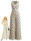 2PCS Gilet Beige Anni '40 Senza Maniche con Fiocco e Pantaloni Plissettati