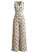 2PCS Gilet Beige Senza Maniche con Fiocco e Pantaloni Plissettati Anni '40 2