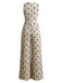 2PCS Gilet Beige Senza Maniche con Fiocco e Pantaloni Plissettati Anni '40 3